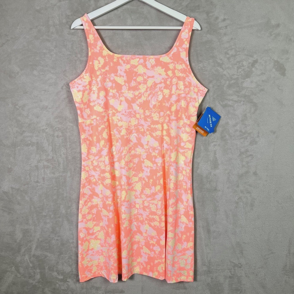 Columbia Freeze III Dress XL Coral Abstract Print Omni-Freeze Active Fit NWT